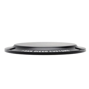 San Diego Customs Derby Cover "Logo", Black - Twin Cam Derby Cover San Diego Customs