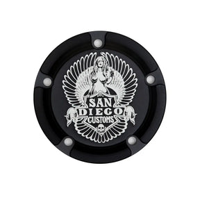 San Diego Customs Timing Cover "Easy", Black - Twin Cam Timing Cover San Diego Customs