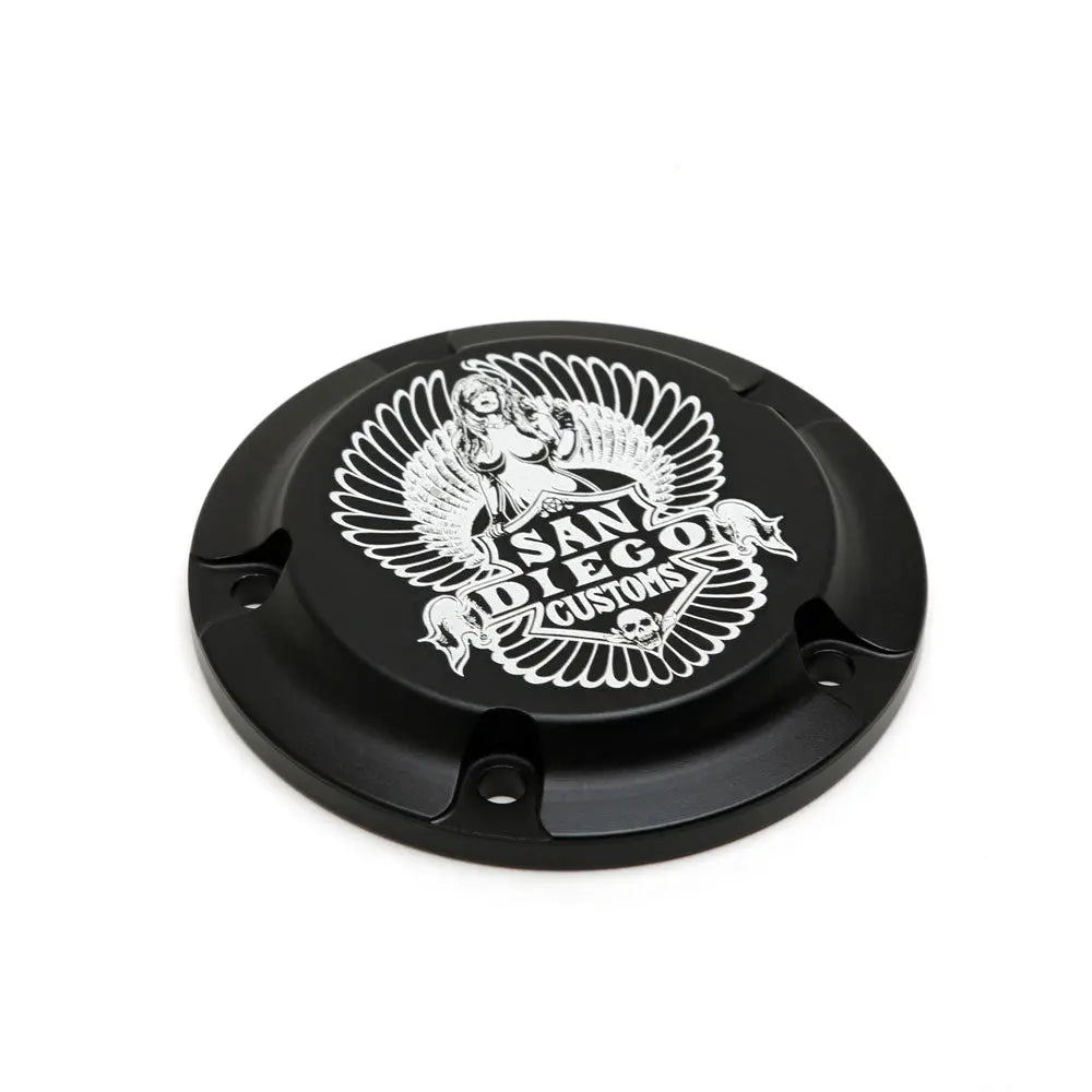 San Diego Customs Timing Cover "Easy", Black - Twin Cam Timing Cover San Diego Customs