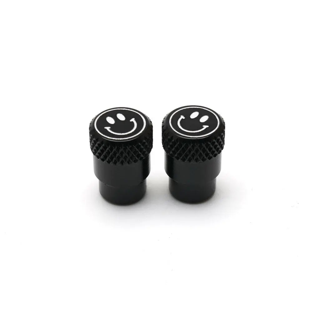 San Diego Customs Valve Stem Cap "Happy", Black Valve Stem Caps San Diego Customs