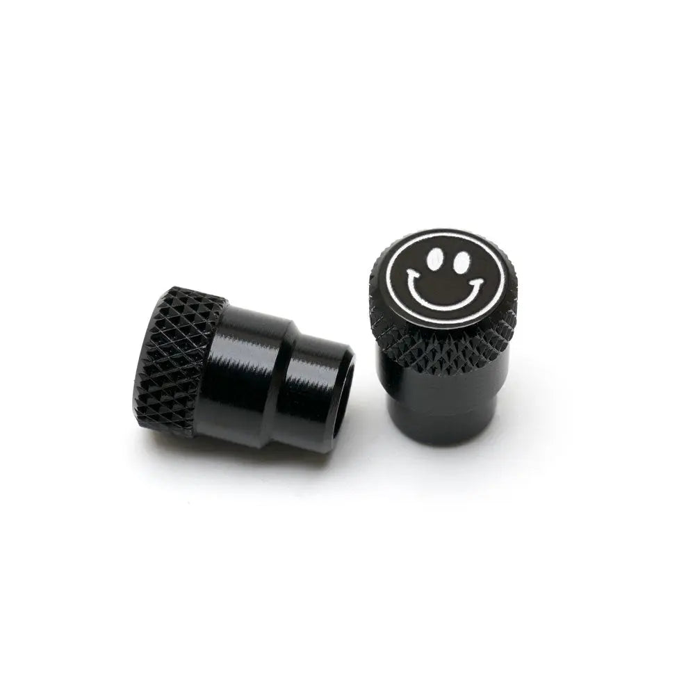 San Diego Customs Valve Stem Cap "Happy", Black Valve Stem Caps San Diego Customs