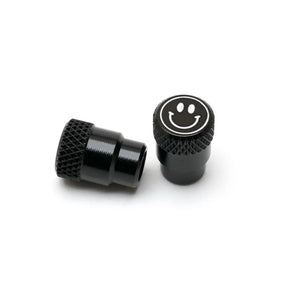 San Diego Customs Valve Stem Cap "Happy", Black Valve Stem Caps San Diego Customs