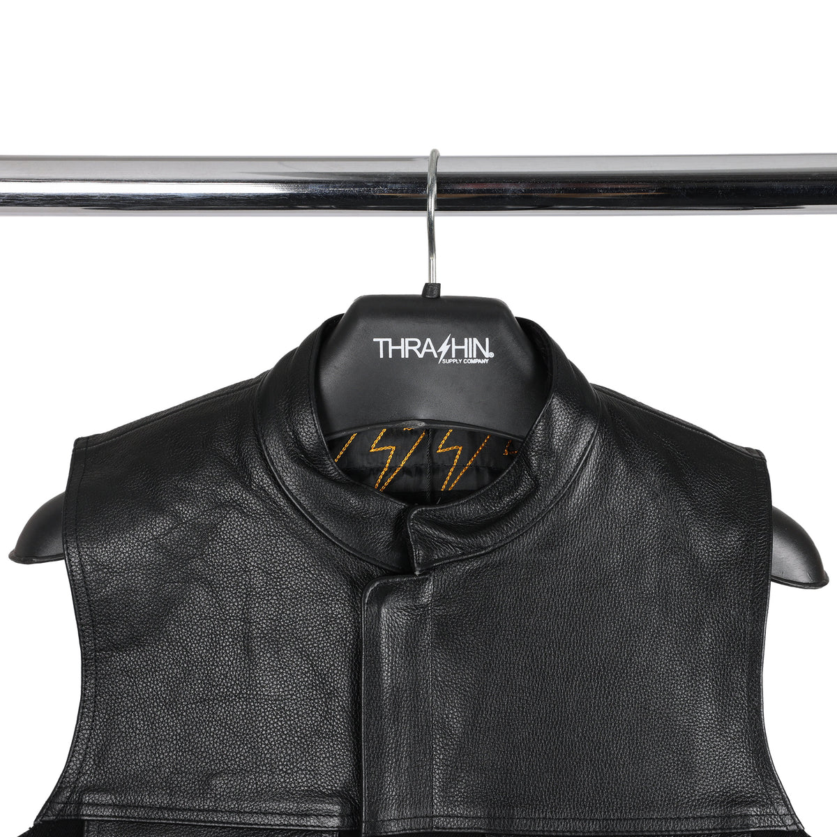 Kanan Vest Leather & Denim, Black