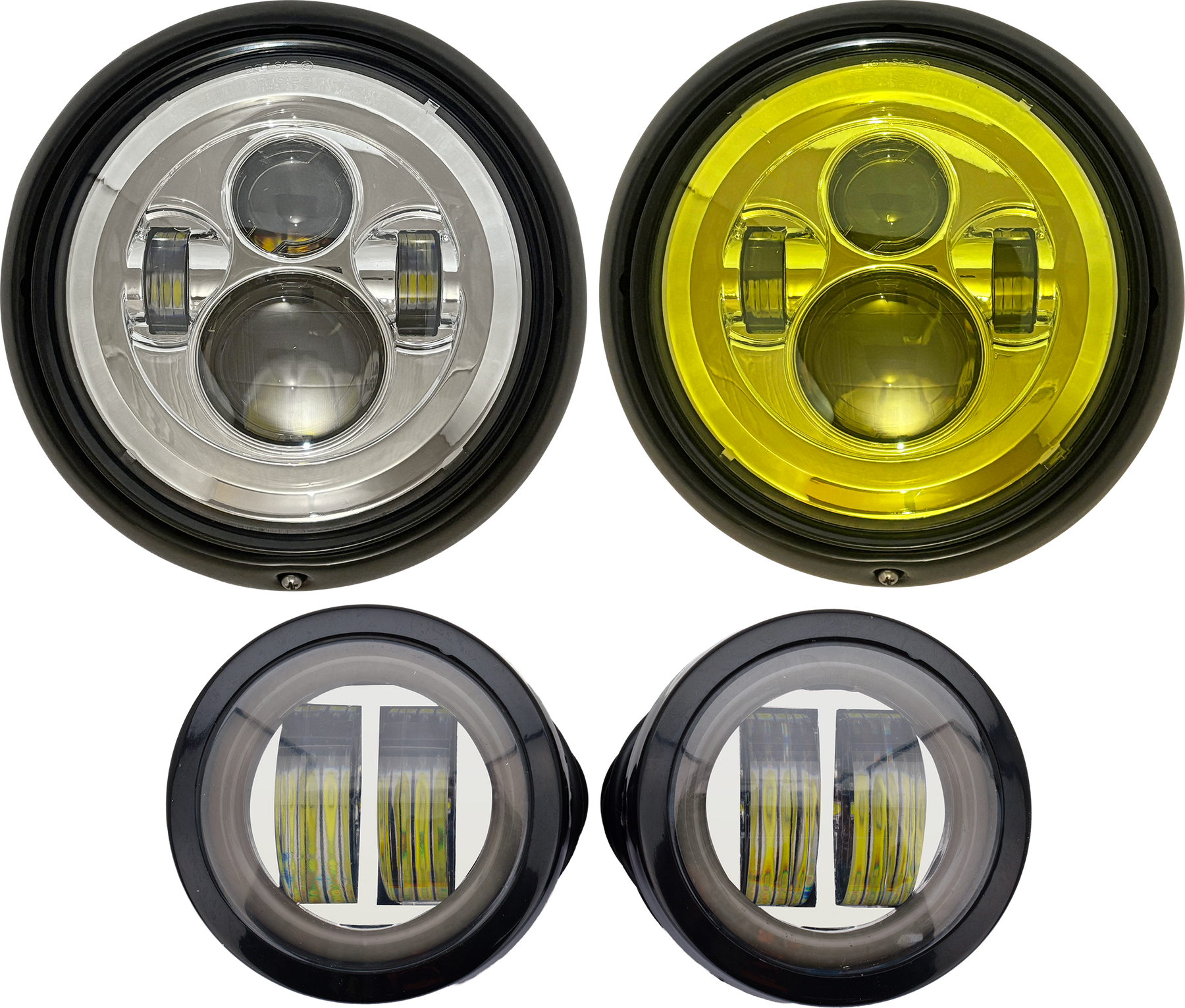 Headlight 7" Chrome/Clear Lens Light Units Corner Value Parts
