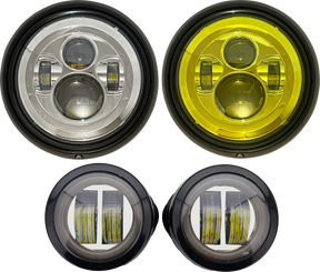 Headlight 7" Chrome/Clear Lens Light Units Corner Value Parts