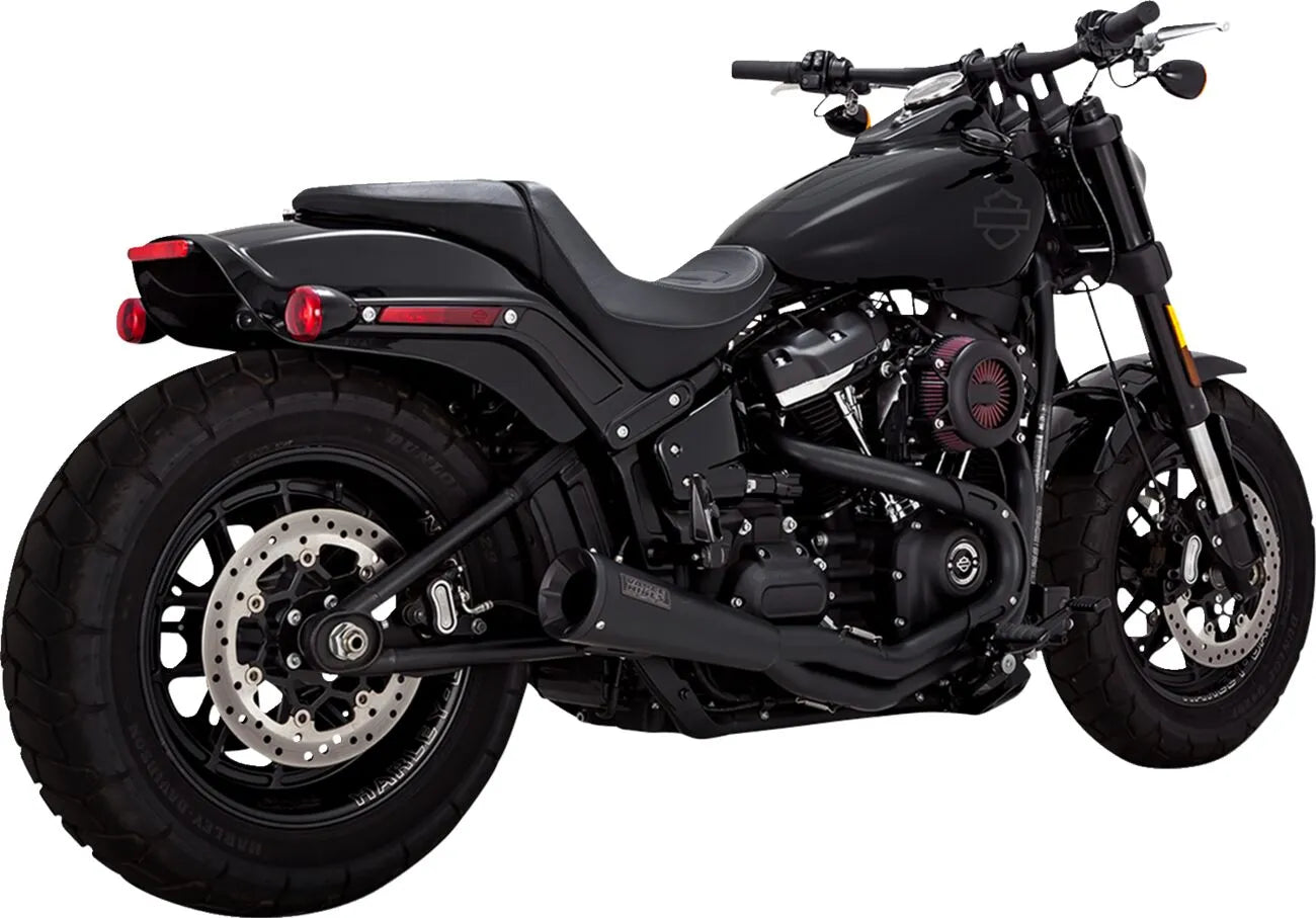 Upsweep 2:1 Exhaust System - 18+ Softail Full Exhaust System Vance & Hines Black
