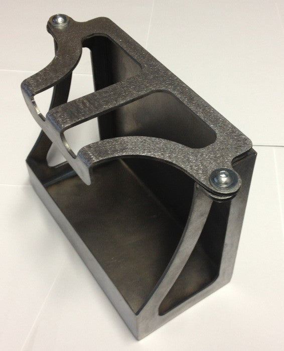 Bung King Universal Bolt-In Battery Box for YTX20 & YTX20L Batteries, Raw Mild Steel Battery Tray & Box Bung King