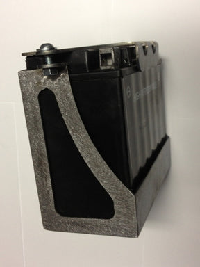 Bung King Universal Bolt-In Battery Box for YTX20 & YTX20L Batteries, Raw Mild Steel Battery Tray & Box Bung King