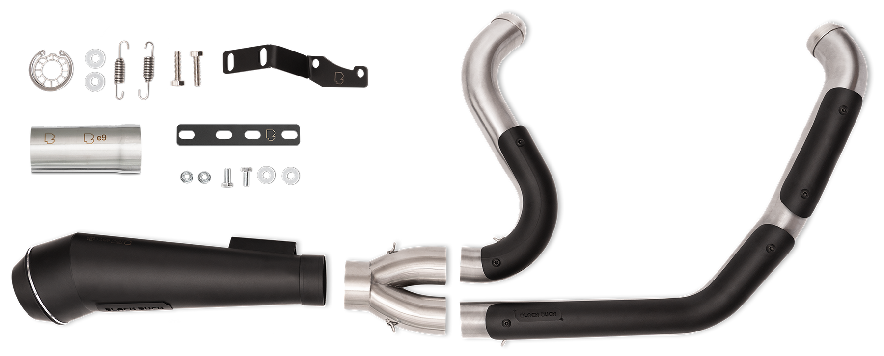 Bd Fighter Pro 2 1 Black Flh/T17 Up E5 2-1 Full Exhaust System Black Duck Parts Default Title
