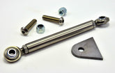 Bung King Adjustable Brake Stay Kit with Weld-On Tab, 7"-8" Eye-to-Eye, Brushed Stainless Steel Brake Rod, Anchor & Linkage Bung King