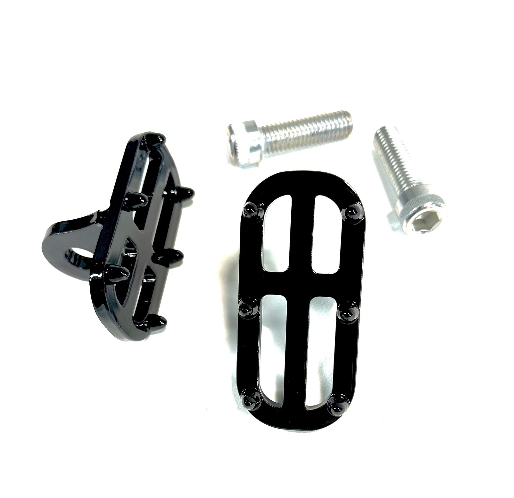 Crash Pad Highway Peg Footrest, Gloss Black - Bung King & 1-1/2" Crash Bars Highway Peg & Mount Bung King