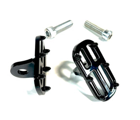 Crash Pad Highway Peg Footrest, Gloss Black - Bung King & 1-1/2" Crash Bars Highway Peg & Mount Bung King