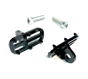 Crash Pad Highway Peg Footrest, Gloss Black - Bung King & 1-1/2" Crash Bars Highway Peg & Mount Bung King