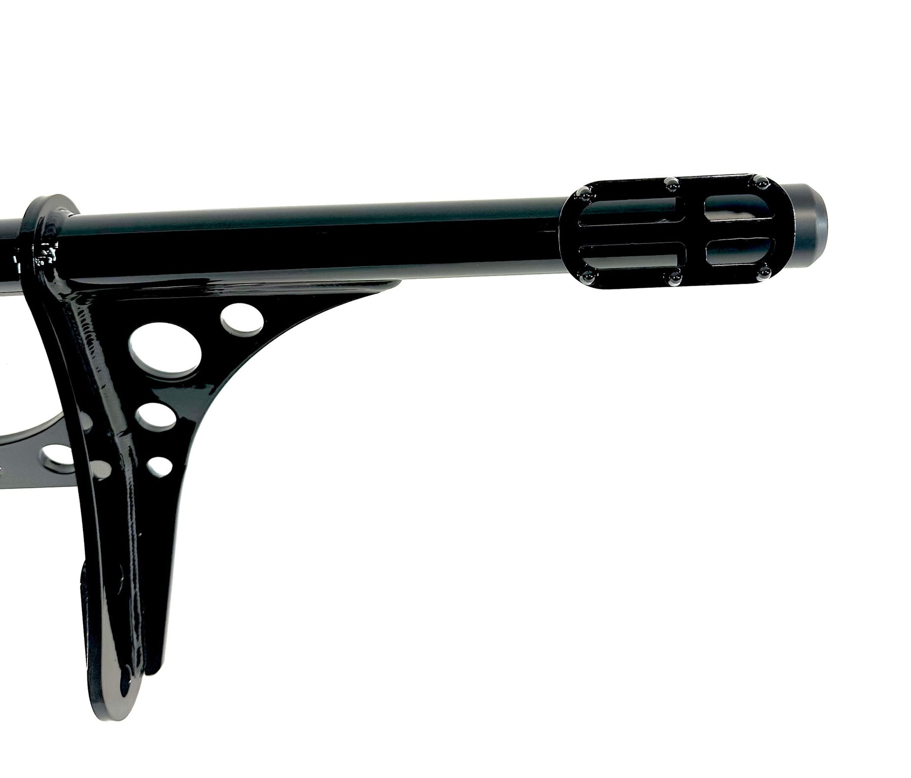 Crash Pad Highway Peg Footrest, Gloss Black - Bung King & 1-1/2" Crash Bars Highway Peg & Mount Bung King