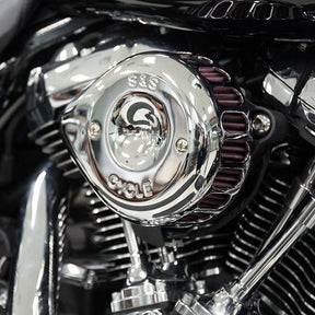 S&S Cycle Stealth Air Cleaner Kit with Chrome Mini Teardrop Cover for 2017-Up HD® M8 Models Teardrop Air Cleaner S&S Cycle