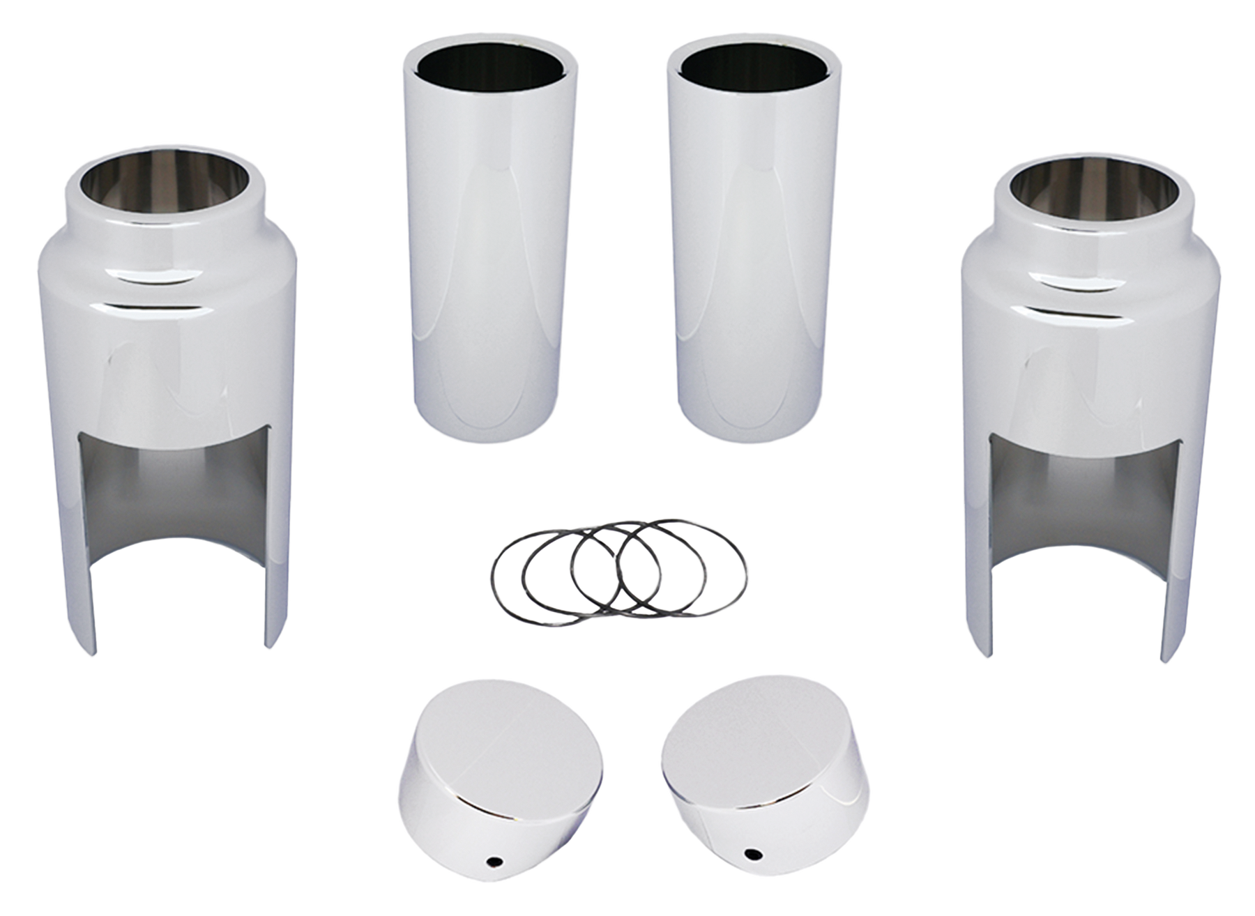 Fork Cover Kit Chrome Fxbr18 Up Fork Cover & Brace V Twin Mfg Default Title