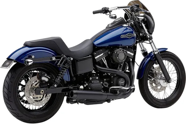 El Diablo 2:1 Exhaust System - 06+ Dyna Full Exhaust System Cobra Black 3.5" Round 12-17 FXD (except FLD with floorboards)
