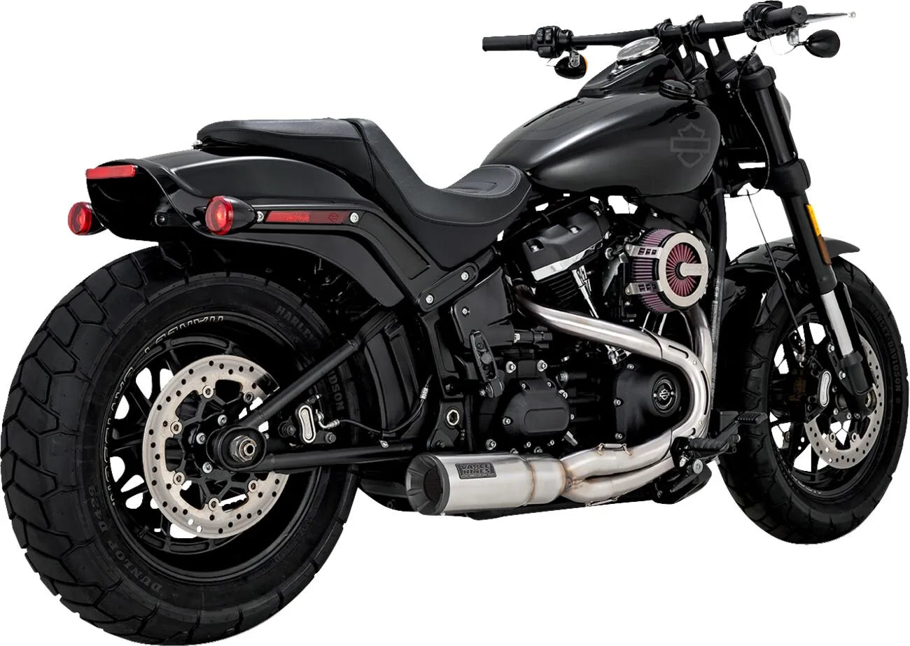 Stainless 2:1 Hi-Output - 18+ Softail Full Exhaust System Vance & Hines Brushed