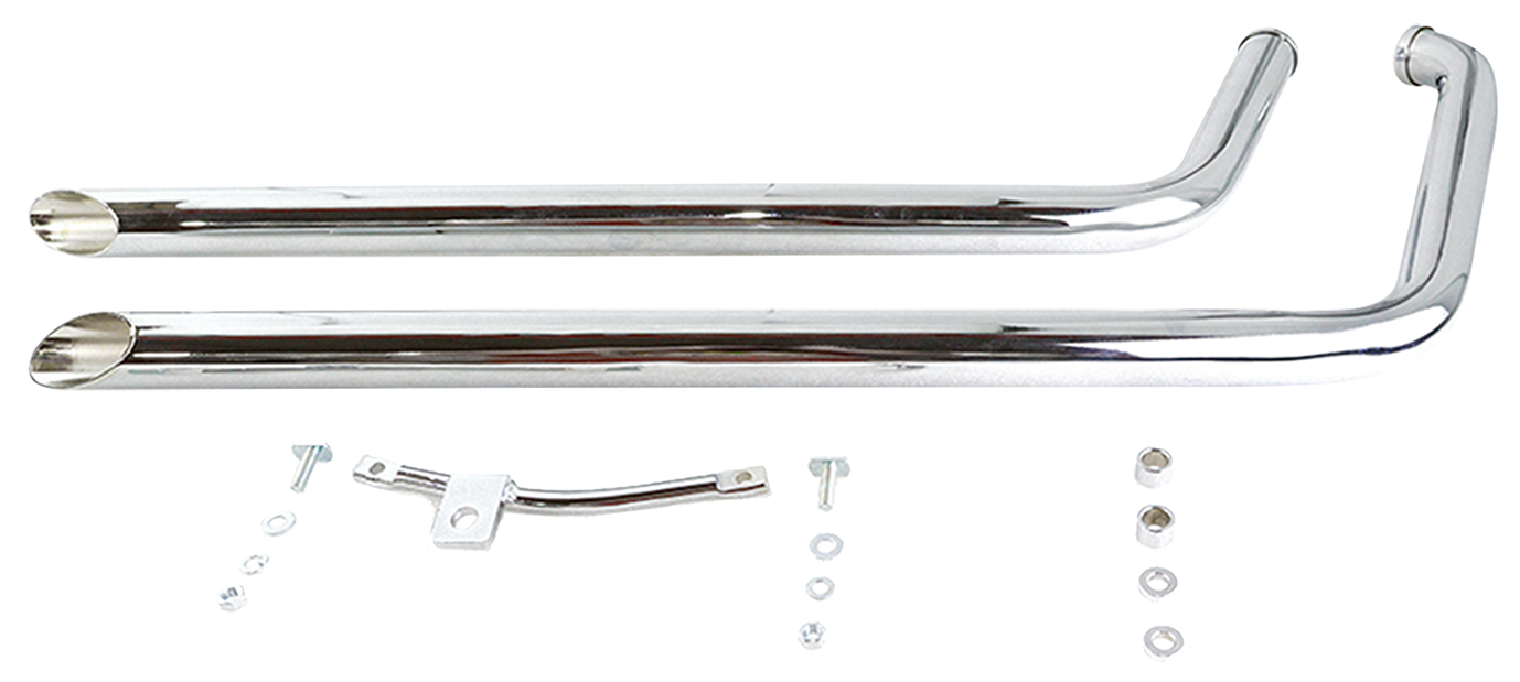 40" Shotgun Drag Pipes Chrome Fxst86 99 Drag Pipe V Twin Mfg