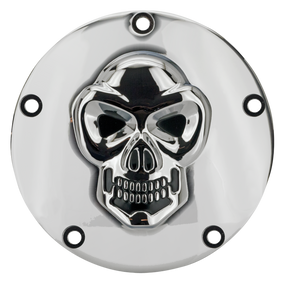 Gzp Skull Derby Cover Chrome Alu 5 Hole Derby & Inspection Cover Zodiac Default Title