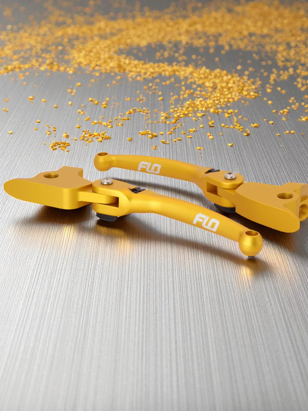 Full Lenght MX Style Levers, Gold - 17-20 Touring Levers Flo Motorsports