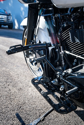 Bung King Highway Peg Crash Bar, Gloss Black - 2024-2025 Touring (FLH) Highway Peg Crash Bar Bung King