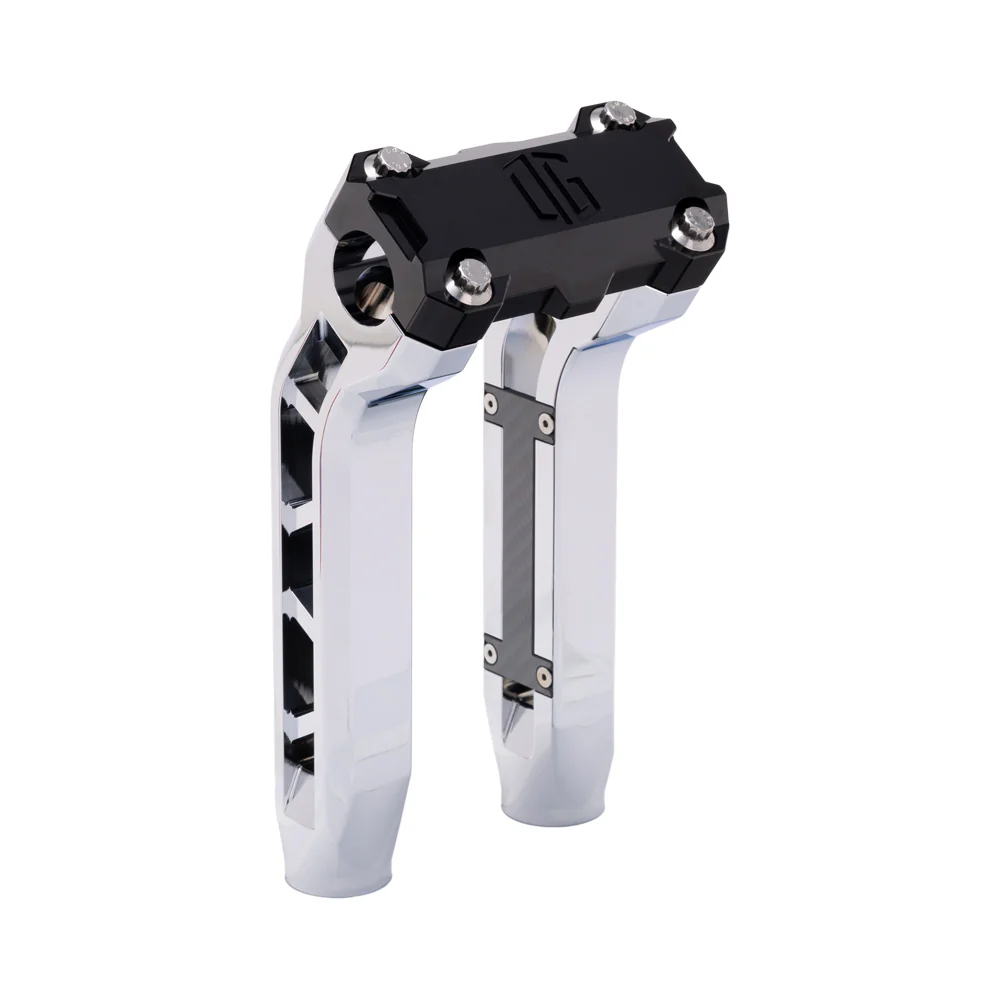 OG Performance 8.5" Pull Back Risers Risers Original Garage Moto OG Performance Top Clamp Chrome Black