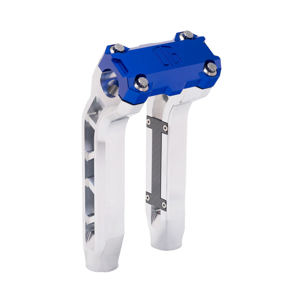OG Performance 8.5" Pull Back Risers Risers Original Garage Moto OG Performance Top Clamp Aluminium Finish Blue