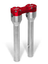 12" Clubstyle Straight Riser With 1 1/4" Clamping Area, Silver & Red Risers Heinz Bikes