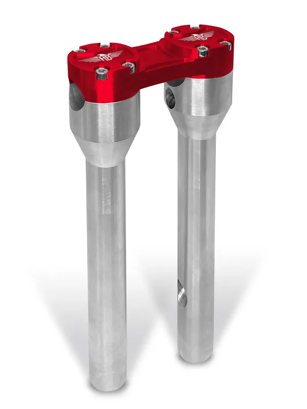 12" Clubstyle Straight Riser With 1 1/4" Clamping Area, Silver & Red Risers Heinz Bikes
