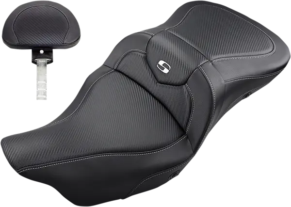 Heated Roadsofa With Driver's Backrest Seat - 99-07 Touring FLHT/FLTR (Except FLHX) Seat Saddlemen