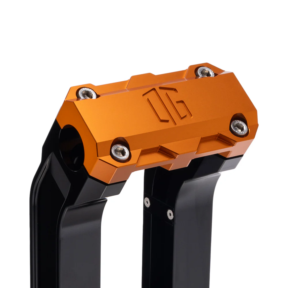 OG 2" Straight Risers Risers Original Garage Moto Standard OG Top Clamp Black Orange