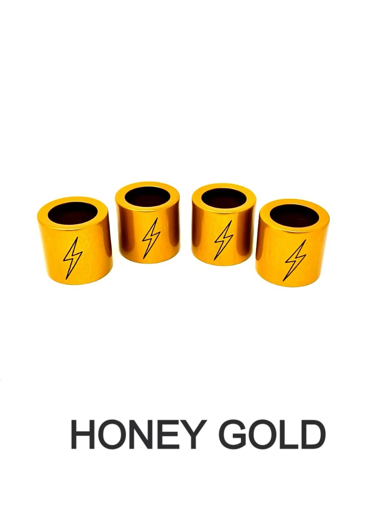Lightning Bolt Pushrod Spring Covers, Honey Gold Pushrod Covers Death Metal Racing