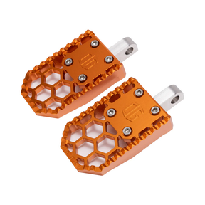 OG HoneyComp V3 Foot Pegs - Indians Foot Pegs Original Garage Moto Orange Scout/Chief Front