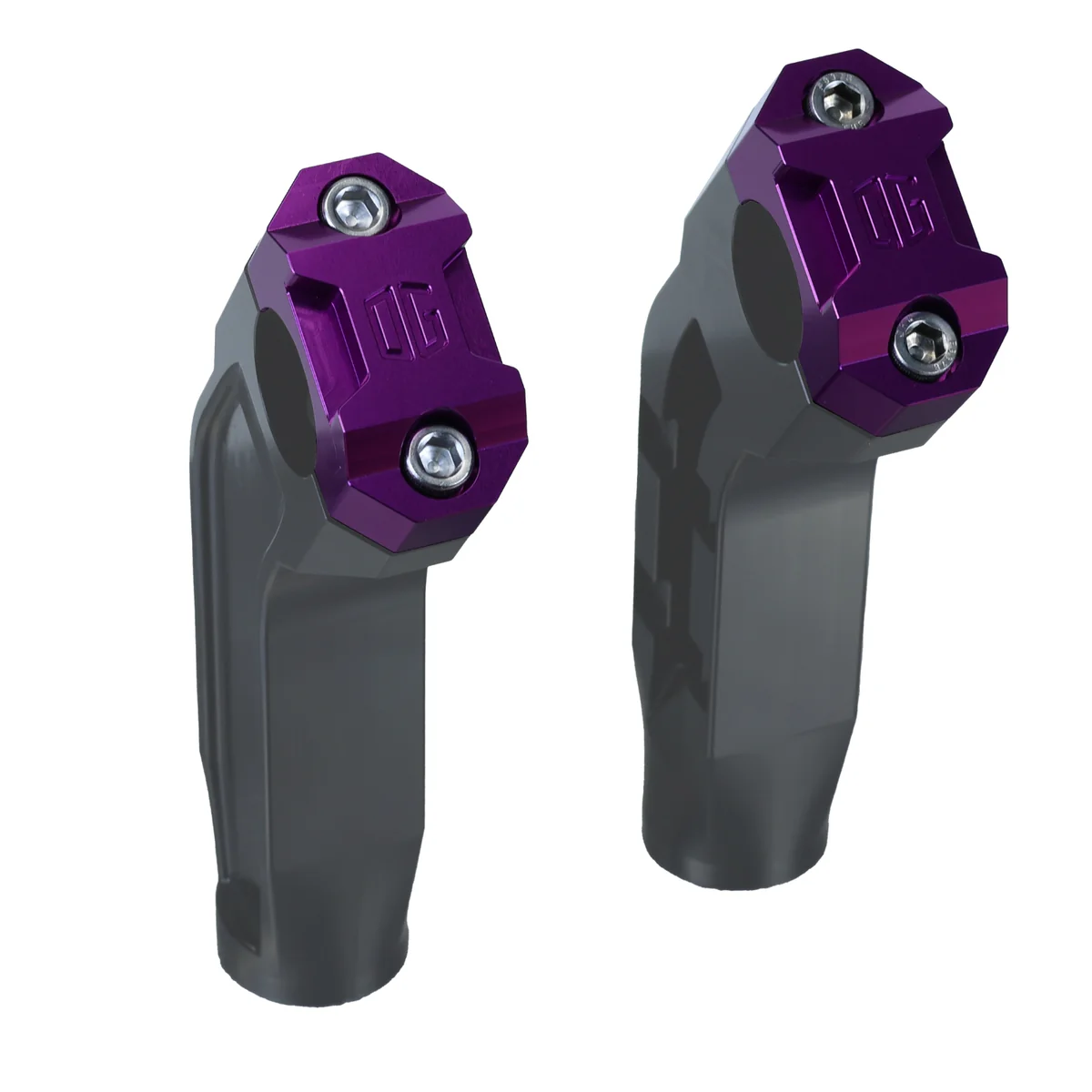 OG Dual Risers Top Clamps Top Clamp Original Garage Moto Purple
