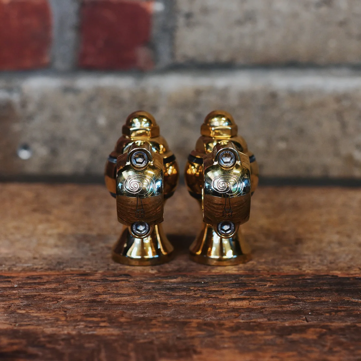 2" Throwback Risers, Polished Brass Risers Indian Larry Motorcycles