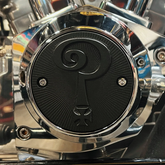 Question Mark 2 Hole Point Cover, Matte Black - Shovelhead & EVO Timing Cover Indian Larry Motorcycles