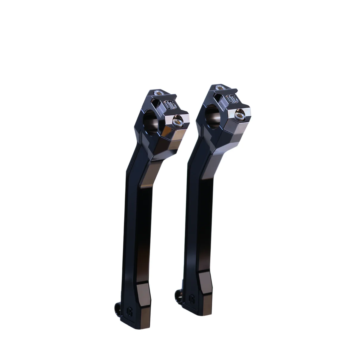 OG 9.5" Pull Back Risers - Pan America Risers Original Garage Moto Black Black Chrome