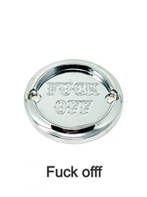2 Holes Ignition Cover Fuck Off, Chrome - Milwaukee 8 Timing Cover Death Metal Racing