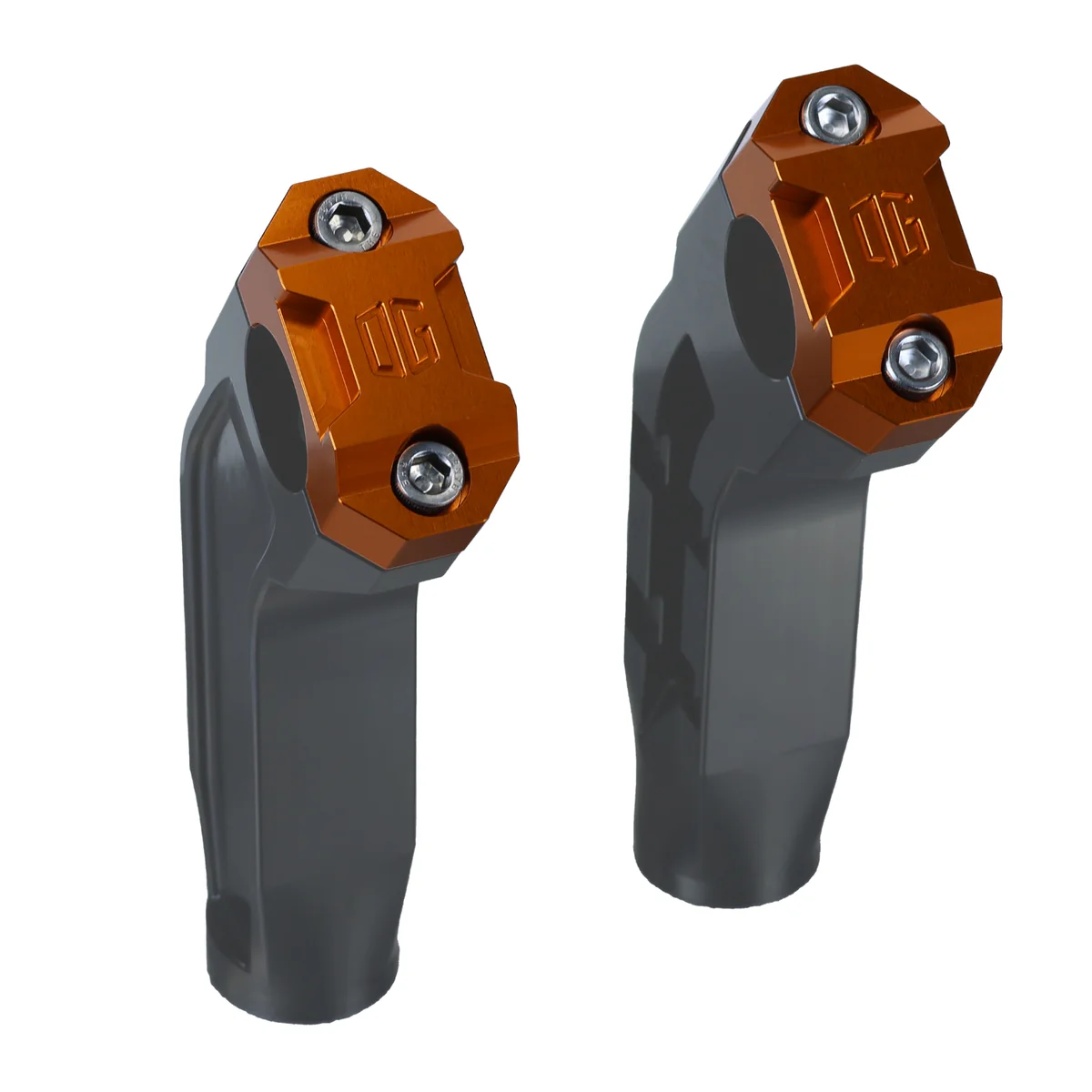OG Dual Risers Top Clamps Top Clamp Original Garage Moto Orange