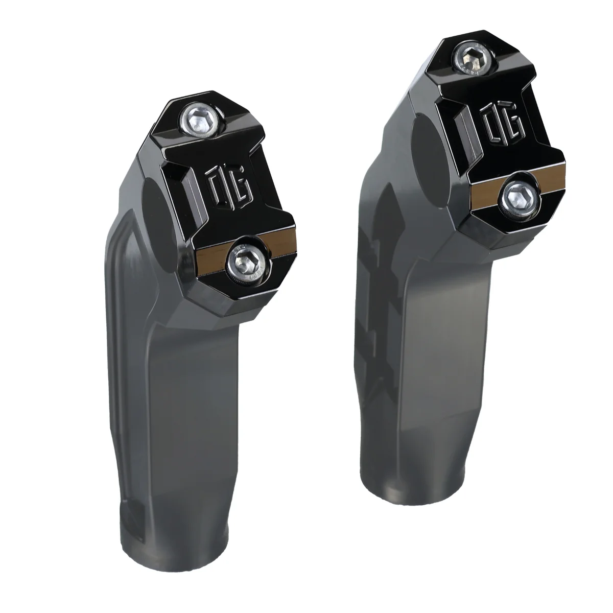 OG Dual Risers Top Clamps Top Clamp Original Garage Moto Black Chrome