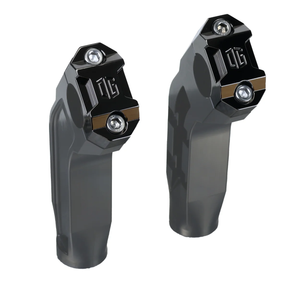 OG Dual Risers Top Clamps Top Clamp Original Garage Moto Black Chrome