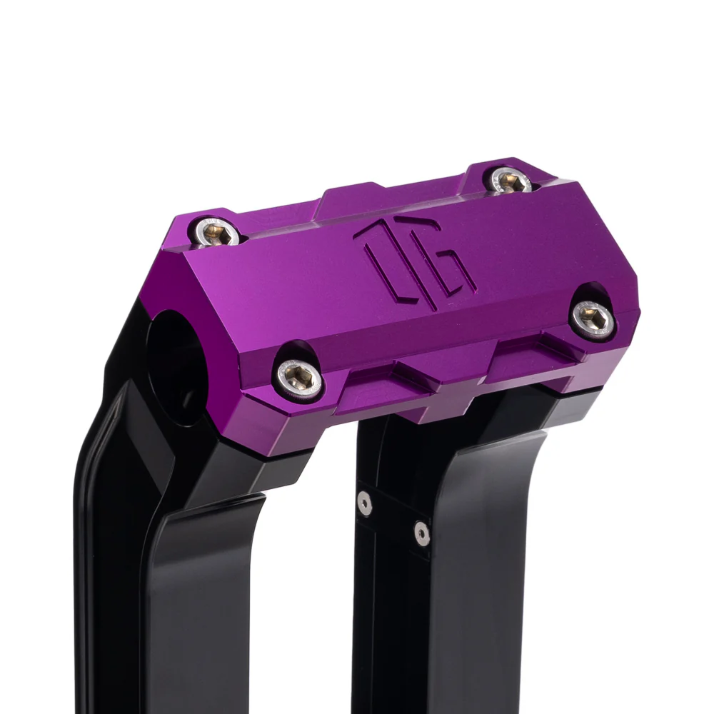 OG 2" Straight Risers Risers Original Garage Moto Standard OG Top Clamp Black Purple
