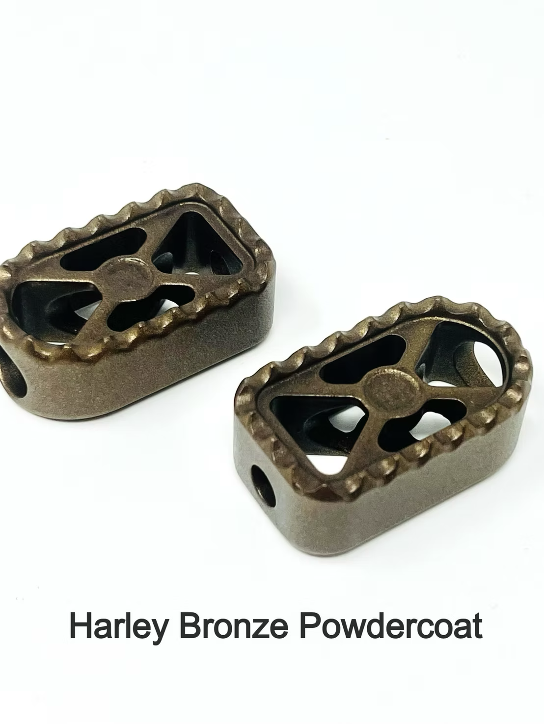 Bear Trap Brake Toe Pegs, Harley Bronze Powdercoat Brake Pedal Death Metal Racing