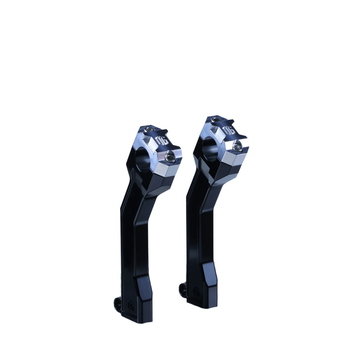OG 7.5" Pull Back Risers - Pan America Risers Original Garage Moto Black Chrome