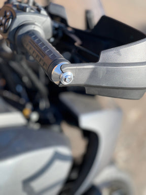 Handlebar End Adapter For OEM Handguard, Black Anodized Aluminum - Pan America Handguard Bung King