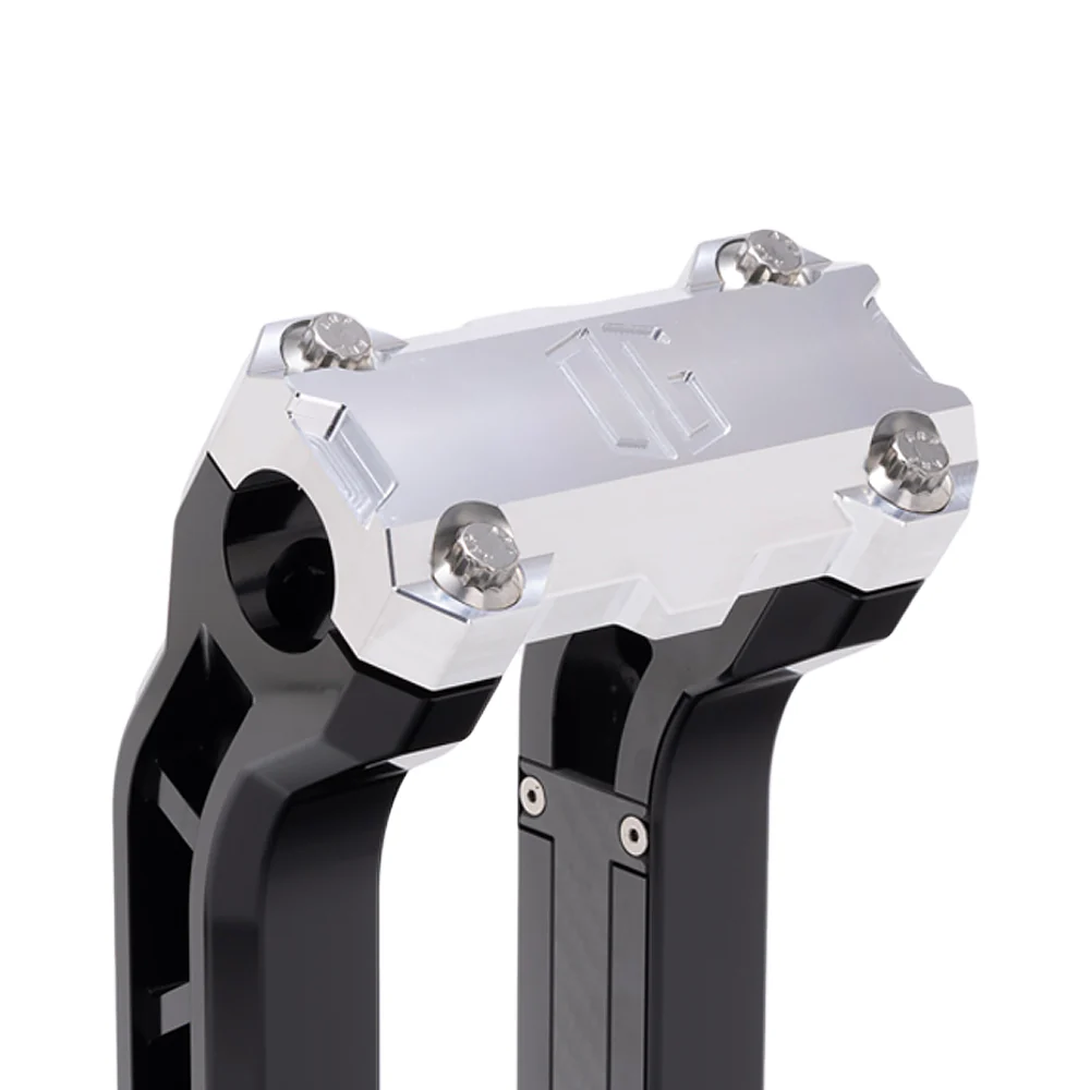 Og Performance 10.5" Pull Back Risers Original Garage Moto OG Performance Top Clamp Black Aluminium Finish
