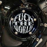 FTW Logo 5 Hole Point Cover, Gloss Black - Twin Cam & Milwaukee 8 Timing Cover Indian Larry Motorcycles