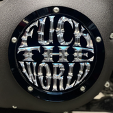 FTW Derby Cover, Gloss Black & Aluminum - Touring Derby Cover Indian Larry Motorcycles