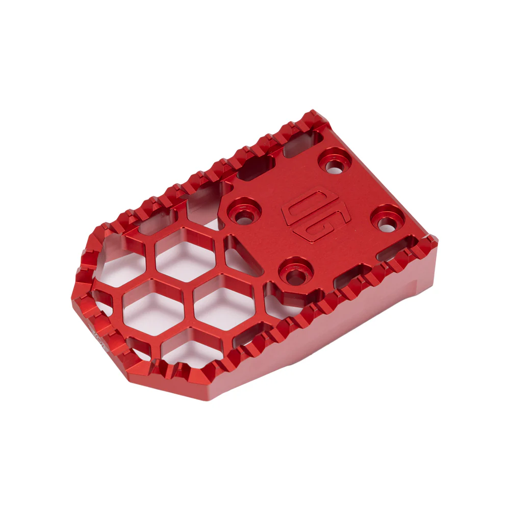 OG Bagger HoneyComp V3 Brake Pedal Gripper Kit Brake Pedal Original Garage Moto Red